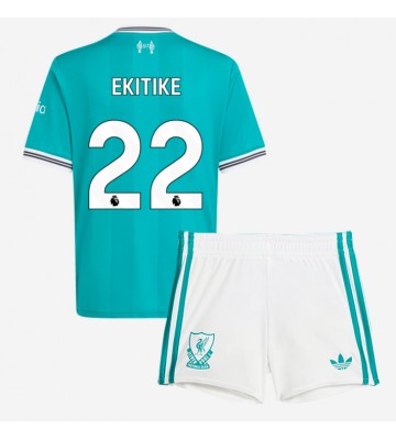 Lacne Dětský Futbalové dres Liverpool Hugo Ekitike #22 2025-26 Krátky Rukáv - Tretina (+ trenírky)
